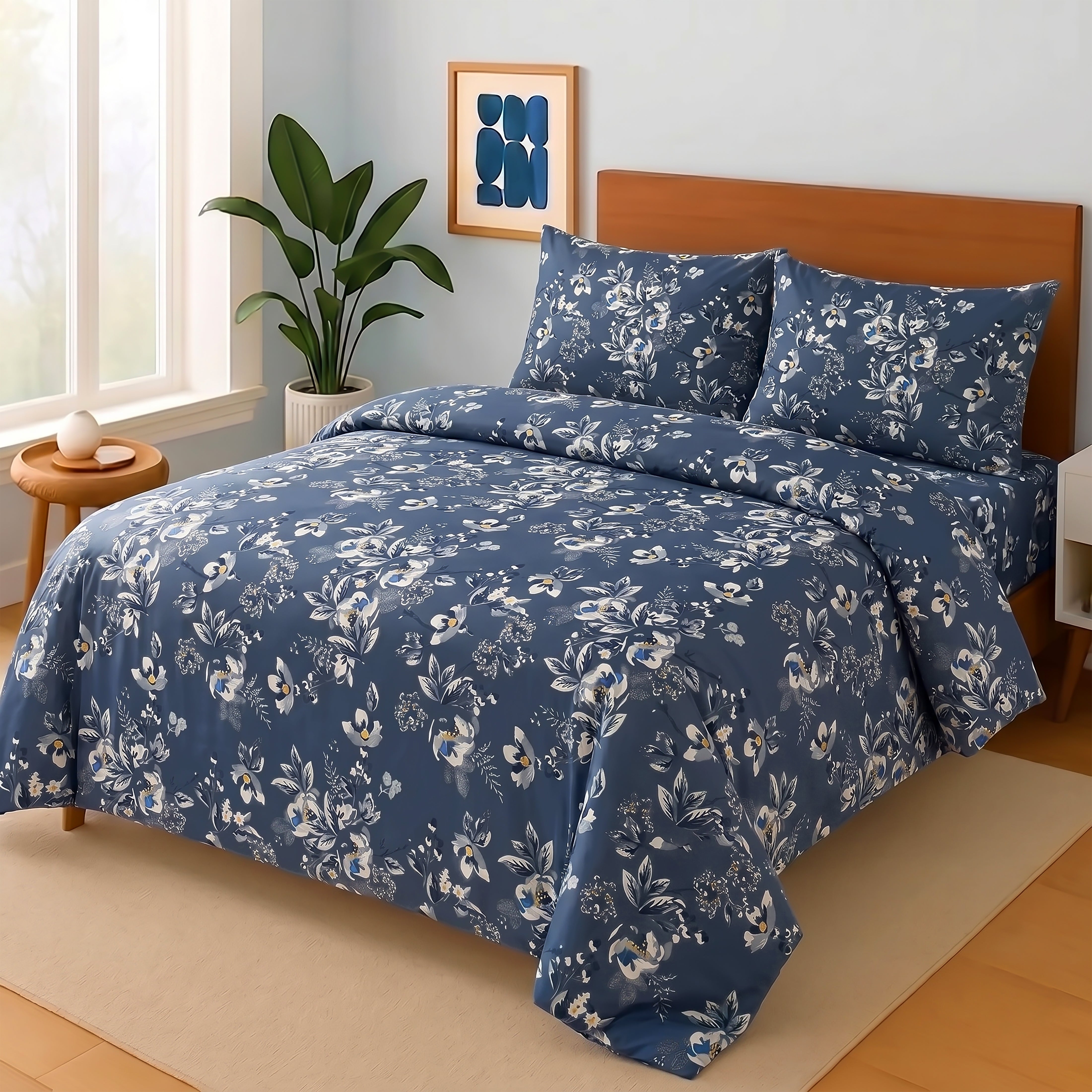 3 Pcs Cotton Bed Sheet Set