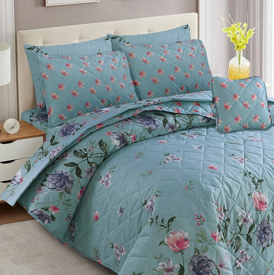 PREMIUM SUMMER KING SIZE COMFORTER SET - 7-PIECE