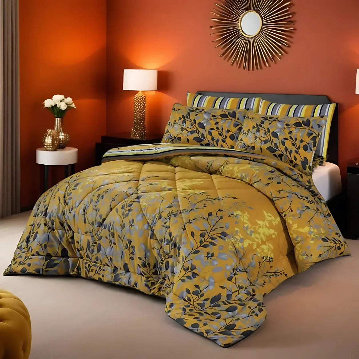 PREMIUM SUMMER KING SIZE COMFORTER SET - 7-PIECE