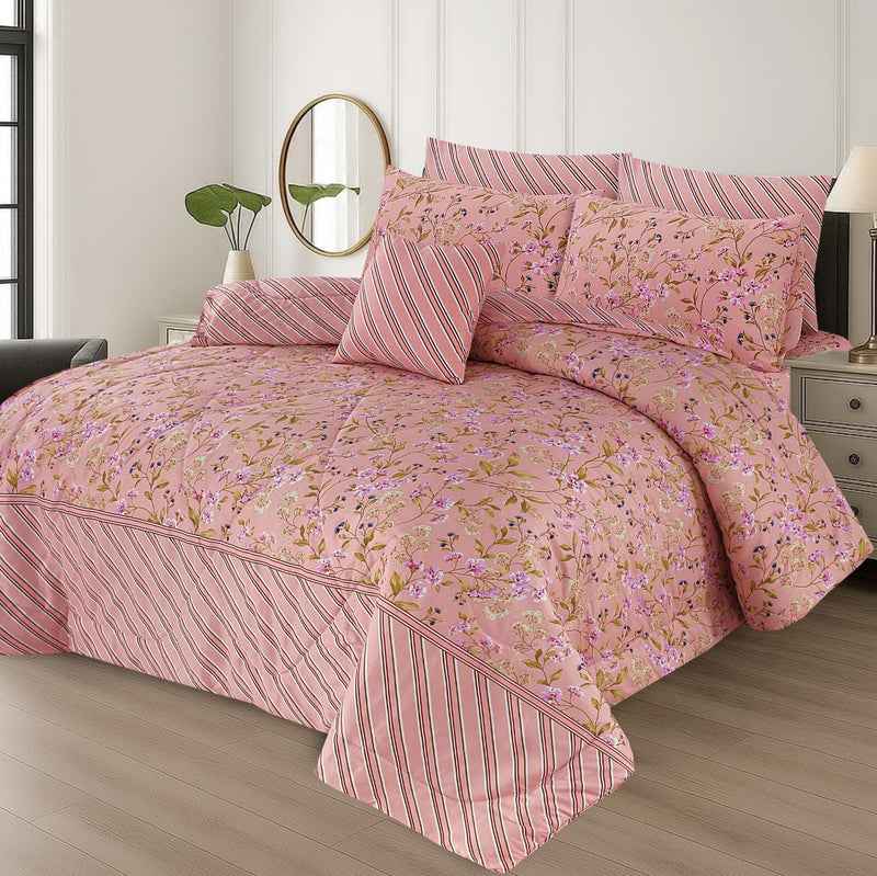Premium Summer King Size Soft Cotton Comforter Set - 7-Piece
