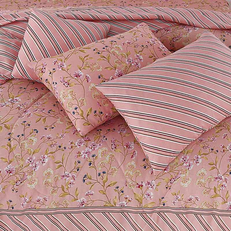 Premium Summer King Size Soft Cotton Comforter Set - 7-Piece