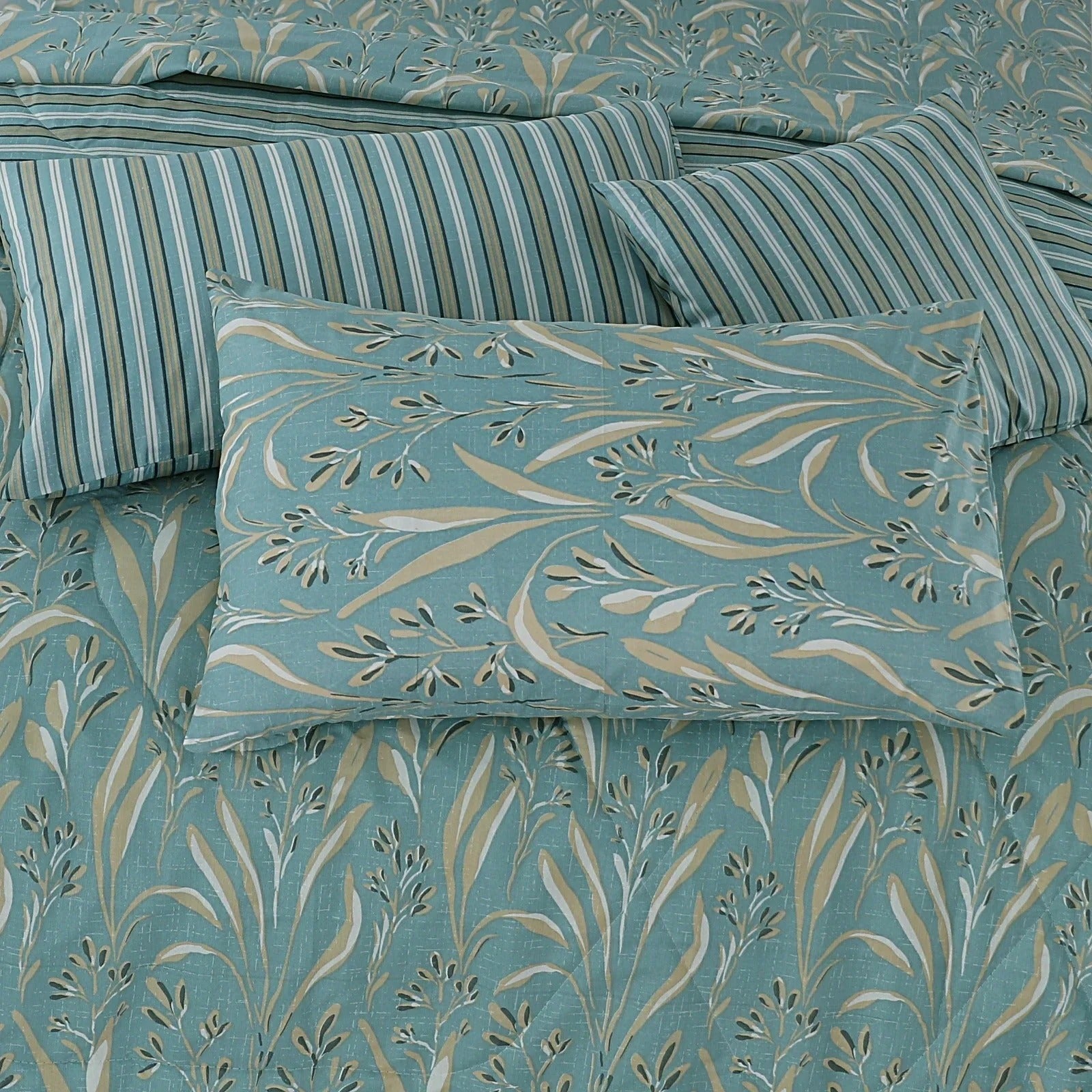 Premium Summer King Size Soft Cotton Comforter Set - 7-Piece
