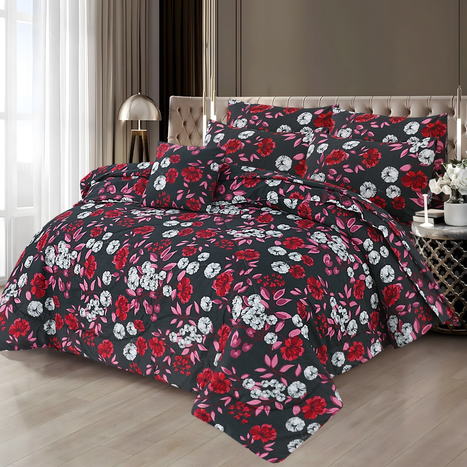 Premium Summer King Size Comforter Set - 7-Piece