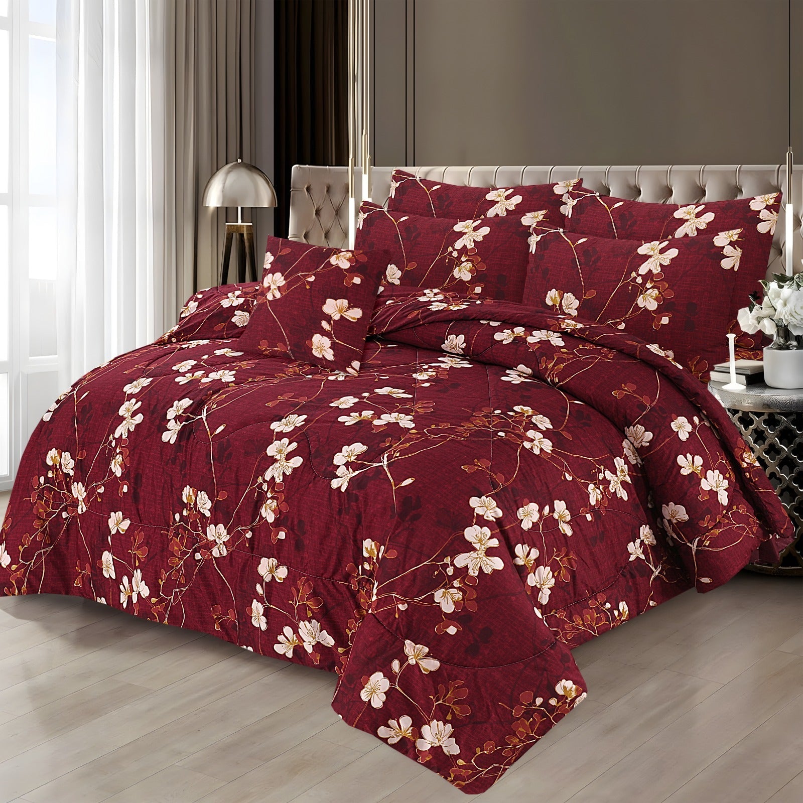 PREMIUM SUMMER KING SIZE COMFORTER SET - 7-PIECE