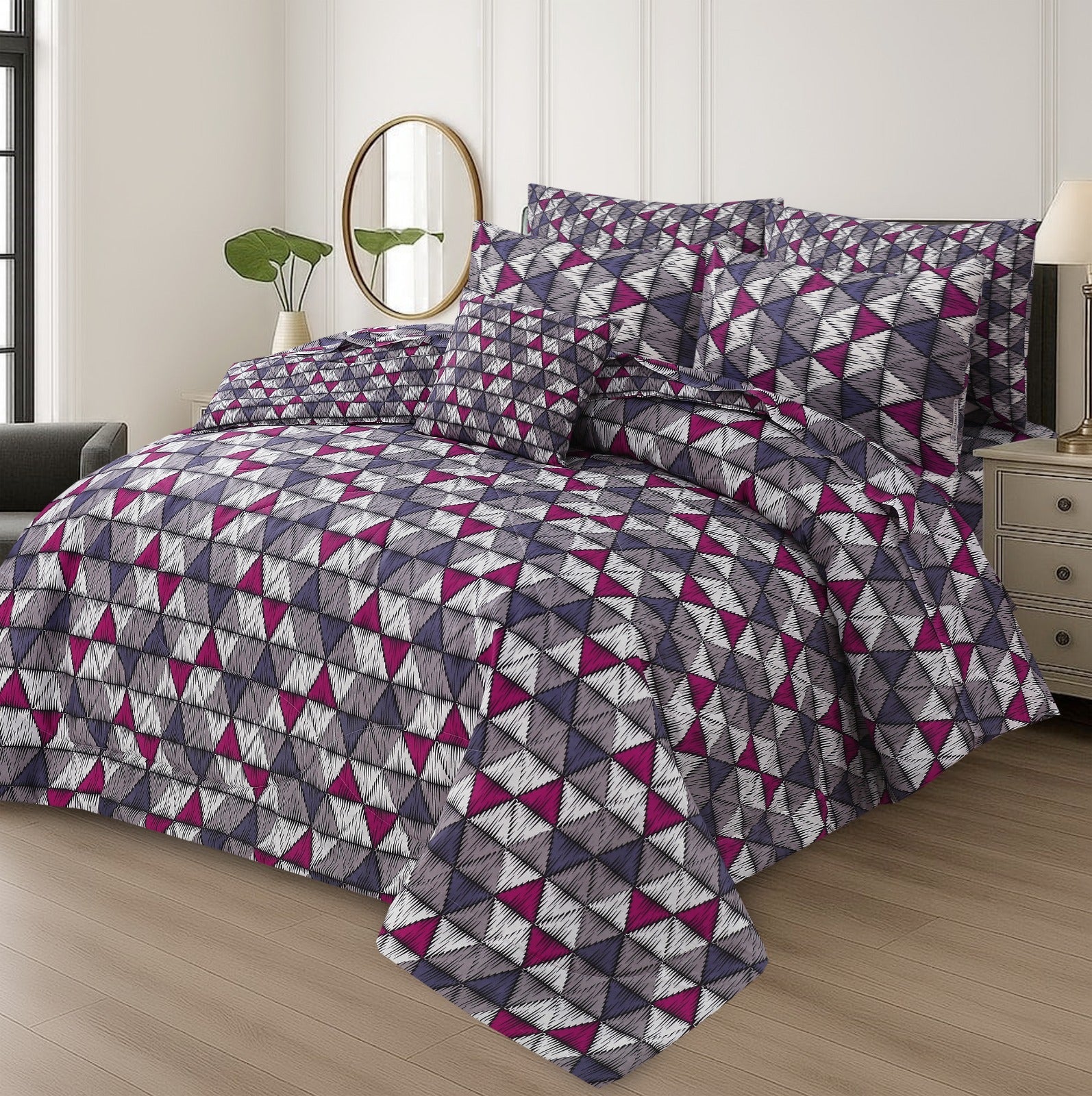 Premium Summer King Size Comforter Set - 7-Piece