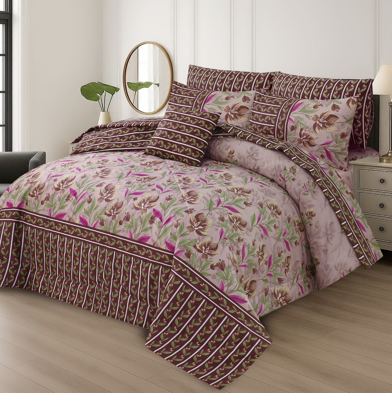 PREMIUM SUMMER KING SIZE COMFORTER SET - 7-PIECE