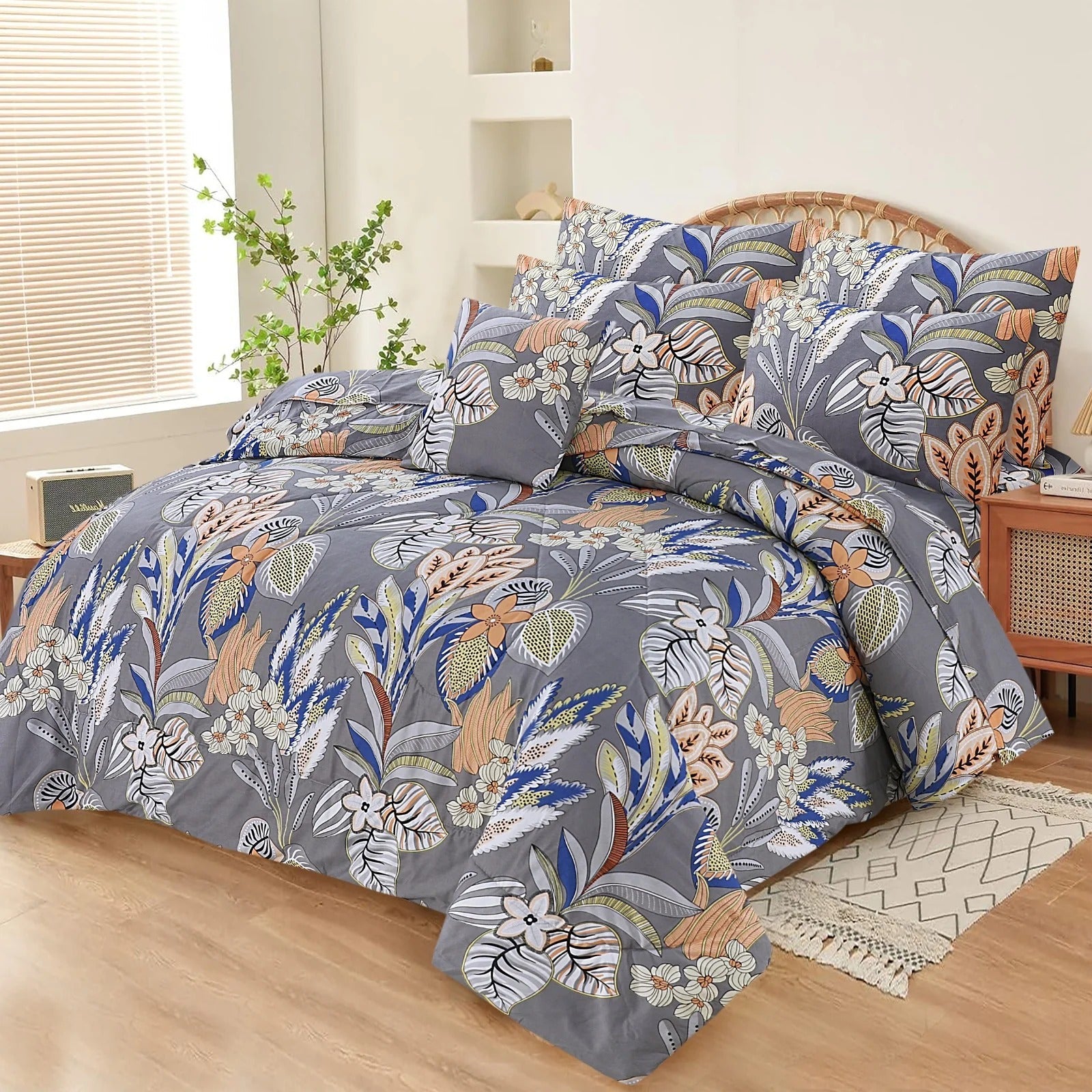 Premium Summer King Size Comforter Set - 7-Piece