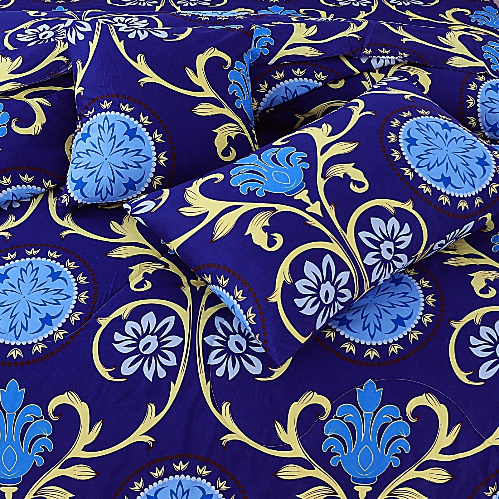 Premium Summer King Size Soft Cotton Comforter Set - 7-Piece