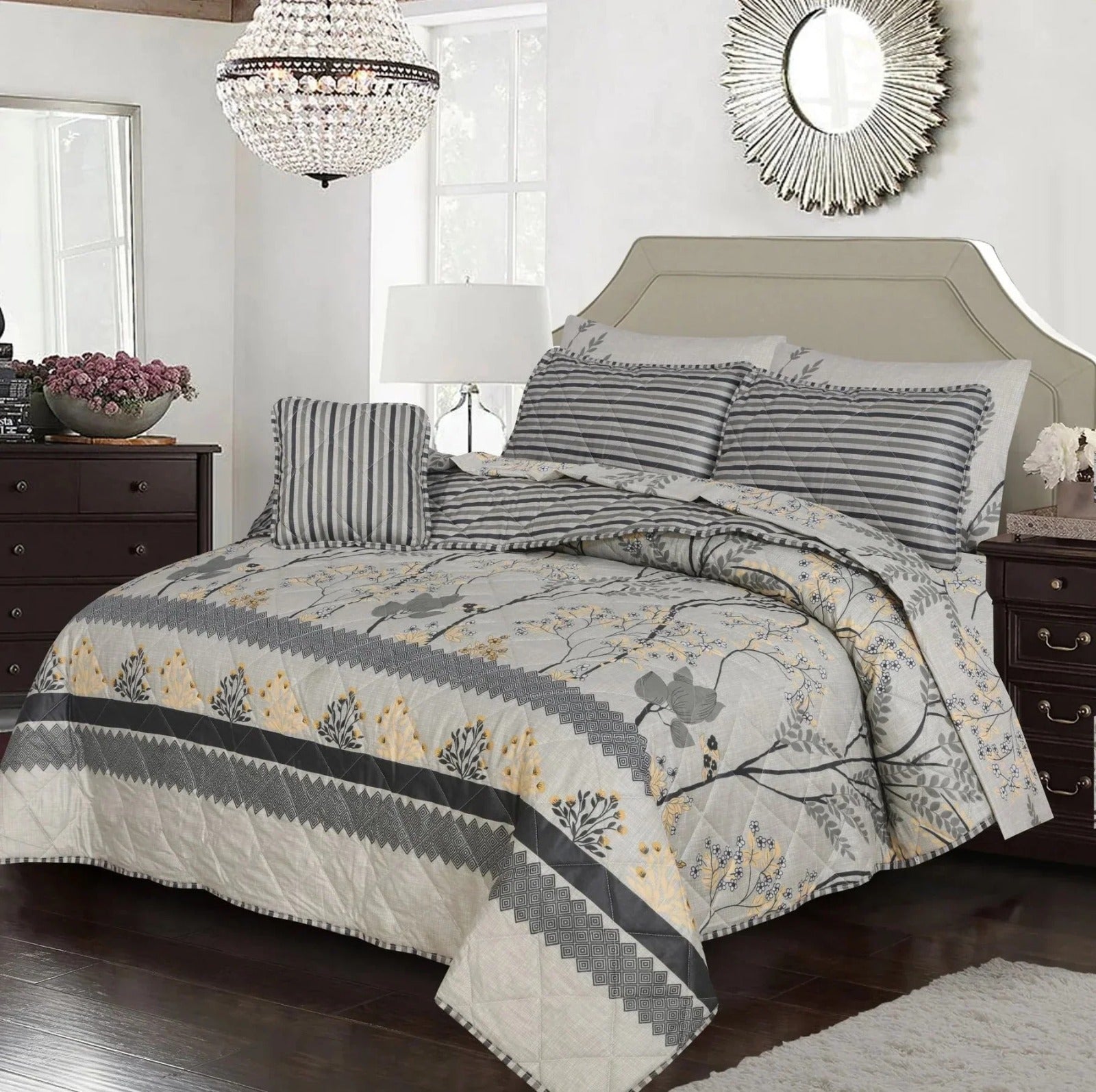 PREMIUM SUMMER KING SIZE COMFORTER SET - 7-PIECE