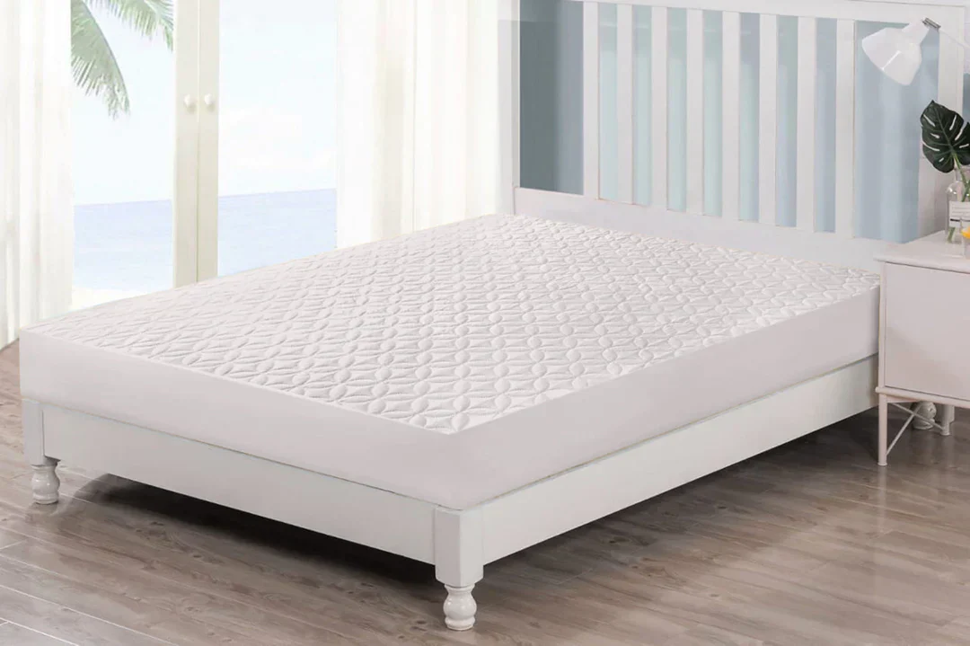 Ivory White Quilted Mattress Protector